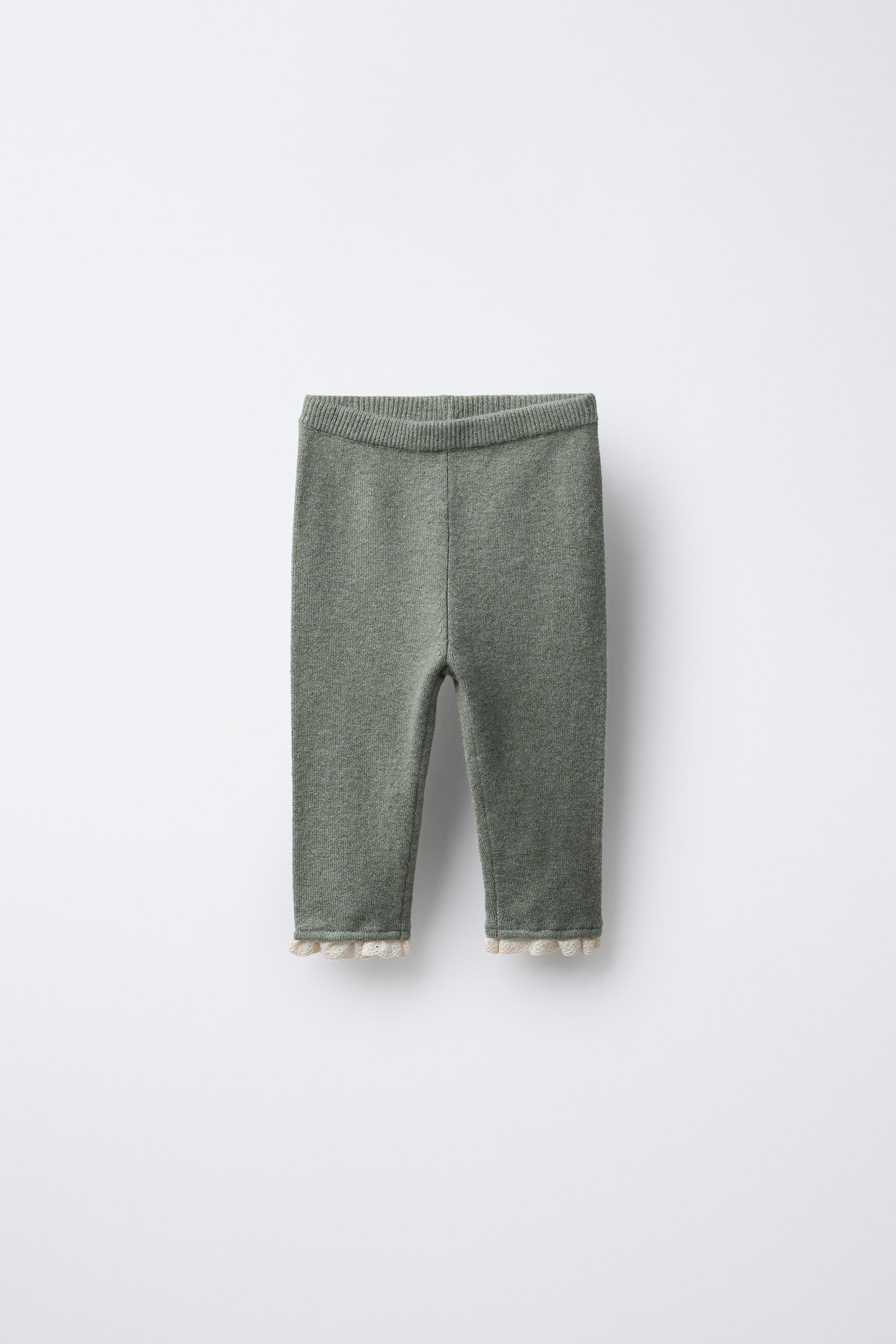 LACE TRIM KNIT LEGGINGS